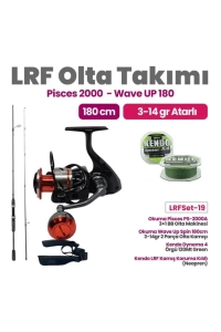 Okuma Wave Up Spin 180cm 3-14gr 2 Parça Olta Kamış -Okuma Pisces PS-2000A 3+1 BB Olta Makinesi Lrf S